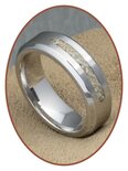 JB Memorials Silber Chrome Design Asche Ring 7mm - RB045CCM 