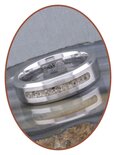 JB Memorials Silber Chrome Design Asche Ring 7mm - RB045CCM 