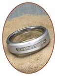 JB Memorials Silber Chrome Design Asche Ring 7mm - RB045CCM 