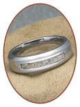 JB Memorials Silber Chrome Design Asche Ring 7mm - RB045CCP 