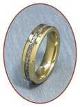 Tungsten Carbide Gold Farbe Design Damen / Herren Asche Ring - RB048G