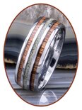 JB Memorials Naturline Holz Wolfram Asche Ring - WR006A