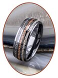 JB Memorials Naturline Ceramic / Wood Duo Asche Ring - WR015