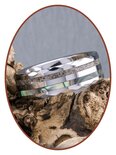 JB Memorials Naturline Abalone Shell Wolfram Facet Asche Ring - WR009