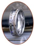 JB Memorials Naturline Abalone Shell Wolfram Asche Ring 6mm - WR008D