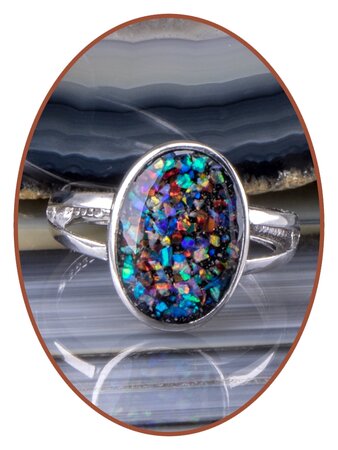 925 Sterling Silber Design Damen Opal Asche Ring - RB100