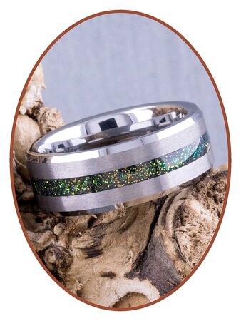 Tungsten Carbide Design Herren  Asche Gedenk Ring mit Satinfront - RB048MG