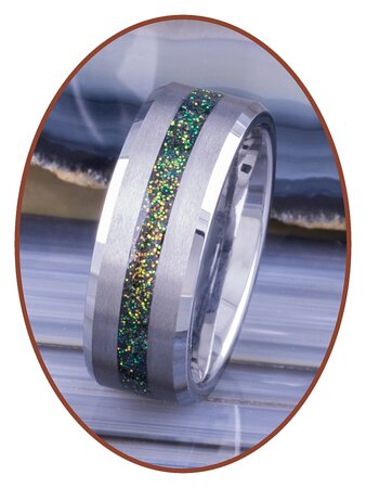 Tungsten Carbide Design Herren  Asche Gedenk Ring mit Satinfront - RB048MG