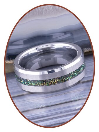 Tungsten Carbide Design Herren  Asche Gedenk Ring mit Satinfront - RB048MG