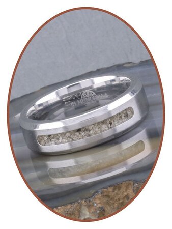 JB Memorials Silber Chrome Design Asche Ring 7mm - RB045CCM 