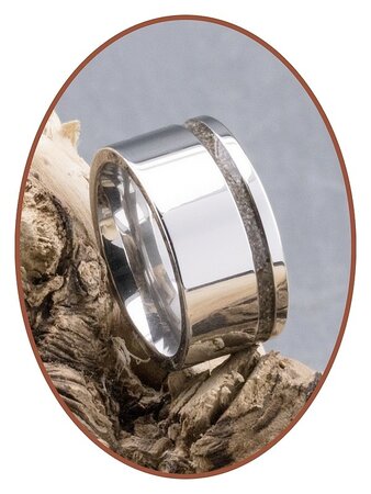 JB Memorials Silber Chrome Design Damen Asche Ring - RB046D