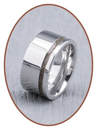 JB Memorials Silber Chrome Design Damen Asche Ring - RB046D