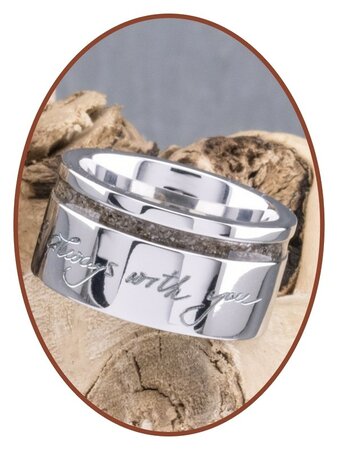 JB Memorials Silber Chrome Design Damen Handschrift Asche Ring - RB046DH