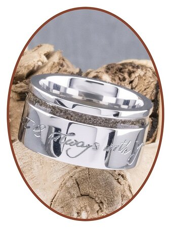 JB Memorials Silber Chrome Design Damen Handschrift Asche Ring - RB046DH