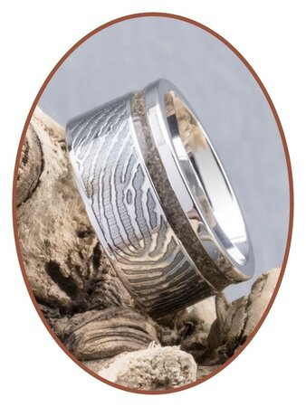 JB Memorials Silber Chrome Design Damen Fingerabdruck Asche Ring - RB046DV