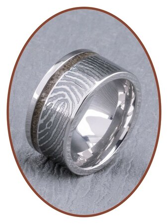 JB Memorials Silber Chrome Design Damen Fingerabdruck Asche Ring - RB046DV