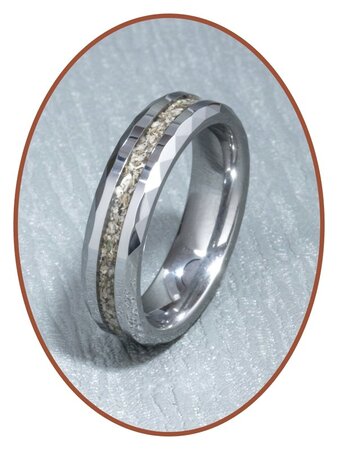 Tungsten Carbide Facet Design Damen / Herren Asche Ring - RB049