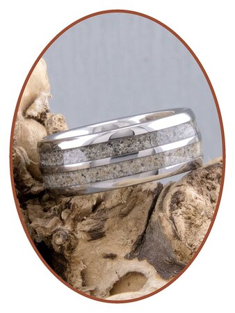 JB Memorials Exclusive Wolfram Ring mit Doppelte Asche Verarbeitung - WR004DUO