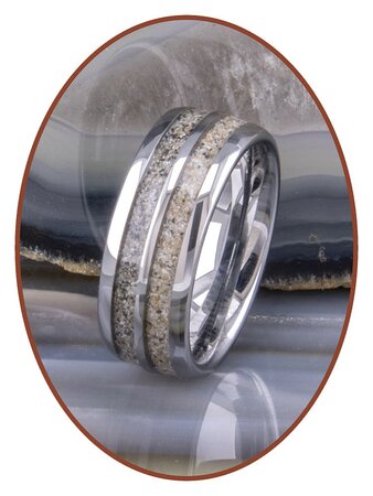 JB Memorials Exclusive Wolfram Ring mit Doppelte Asche Verarbeitung - WR004DUO