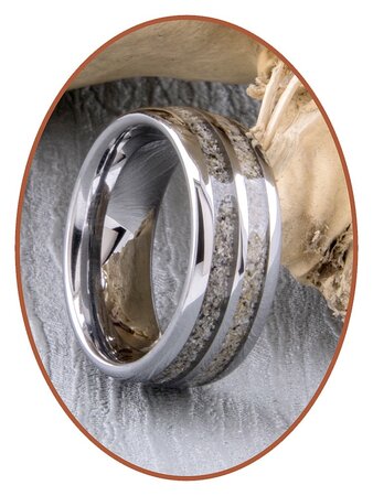 JB Memorials Exclusive Wolfram Ring mit Doppelte Asche Verarbeitung - WR004DUO