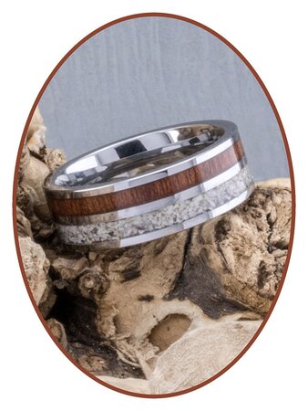 JB Memorials Naturline Holz / Wolfram Asche Ring - WR005