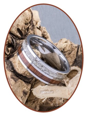 JB Memorials Naturline Holz / Wolfram Asche Ring - WR005