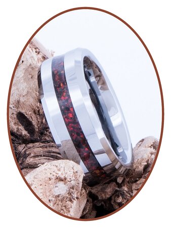 Tungsten Carbide Design Herren Opal Asche Ring - RB048HO