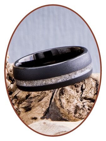 JB Memorials Tungsten Carbide Wolfram Design  Asche Ring - RB048Q