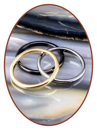 Tungsten Carbide Design Damen Ring 2mm Gold farbe - TU001G  ACHTUNG: IN DIESEN RING KANN KEINE ASCHE EINGELEGT WERDEN.