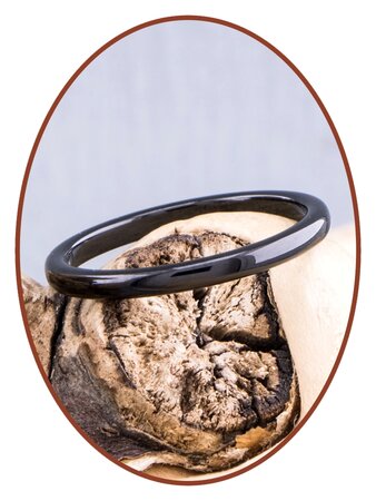 Tungsten Carbide Design Damen Ring 2mm Schwarz - TU001B  ACHTUNG: IN DIESEN RING KANN KEINE ASCHE EINGELEGT WERDEN.