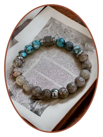 JB Memorials Synt. Turquoise Maifanite Stone-Asche-Armband - KHA032