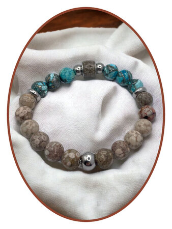 JB Memorials Synt. Turquoise Maifanite Stone-Asche-Armband - KHA032