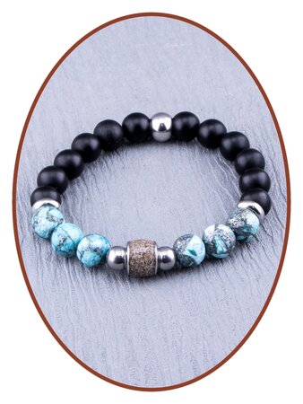 JB Memorials Synt. Turquoise Onyx Stone-Asche-Armband - KHA033