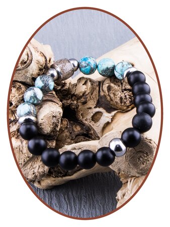 JB Memorials Synt. Turquoise Onyx Stone-Asche-Armband - KHA033