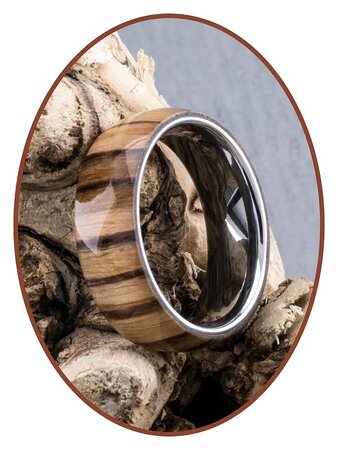 JB Memorials Naturline Holz / Wolfram Asche Ring - WR003