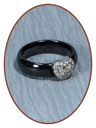 Ceramic Zirconium Design Damen Asche Ring - TC02