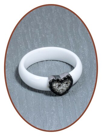 Ceramic Zirconium Design Damen Asche Ring - TC03